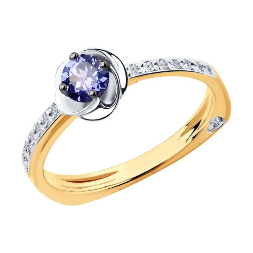 Золотое кольцо с танзанитом