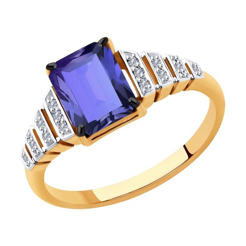 Золотое кольцо с танзанитом