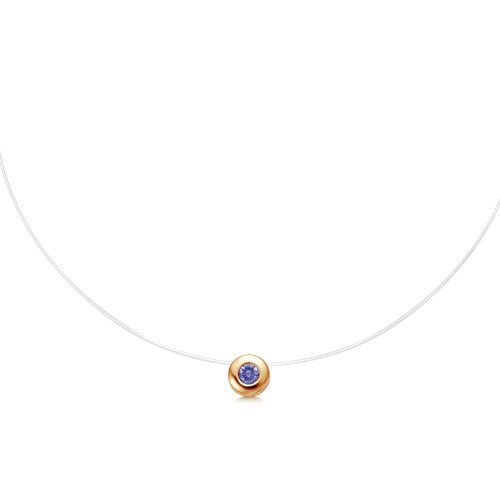 Подвеска на леске из золота с танзанитом