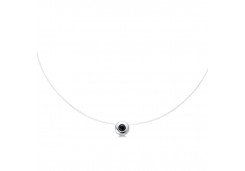 Подвеска на леске из белого золота с сапфиром