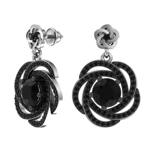 Серебряные cерьги пусеты (гвоздики) с кварцем