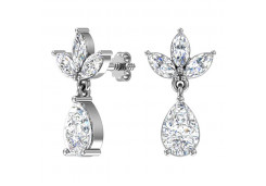 Серебряные cерьги пусеты (гвоздики) с фианитом