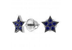 Серебряные cерьги пусеты (гвоздики) с фианитом