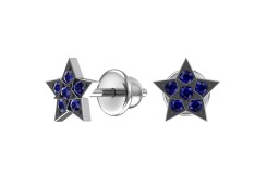 Серебряные cерьги пусеты (гвоздики) с фианитом