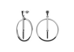 Серебряные cерьги пусеты (гвоздики) с фианитом