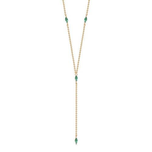 Золотое колье с изумрудом