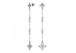 Серебряные cерьги пусеты (гвоздики) с фианитом