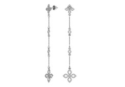 Серебряные cерьги пусеты (гвоздики) с фианитом