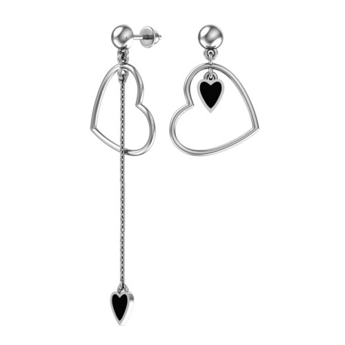 Серебряные cерьги пусеты (гвоздики) с эмалью