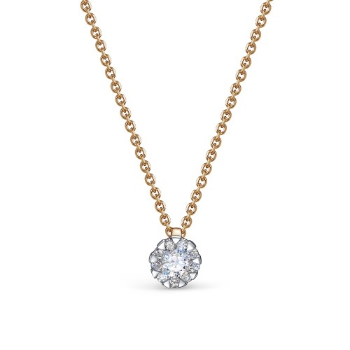 Золотое колье с бриллиантом