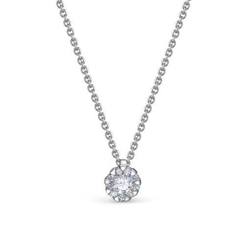 Колье из белого золота с бриллиантом