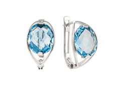 Серебряные cерьги с кварцем