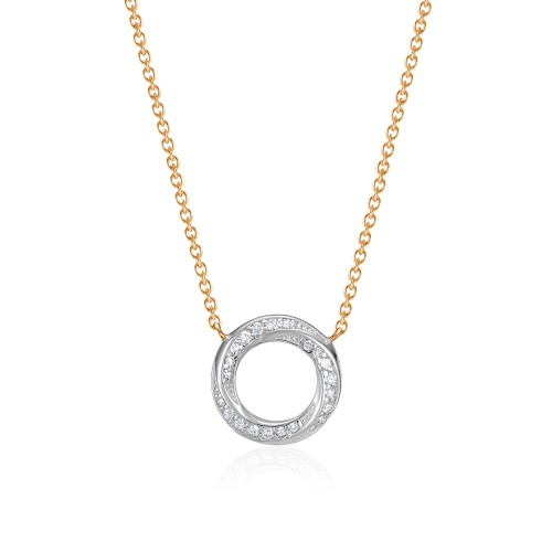 Золотое колье с бриллиантом