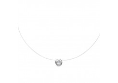 Подвеска на леске из белого золота с бриллиантом