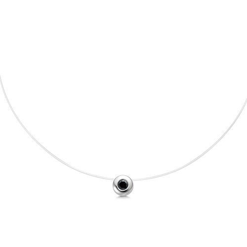 Подвеска на леске из белого золота с бриллиантом