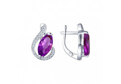 Серьги из серебра 925 пробы с аметистом
