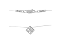 Подвеска на леске из серебра с фианитом