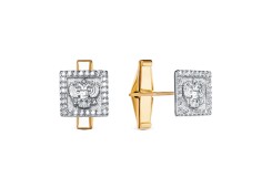 Запонки из золота с фианитом