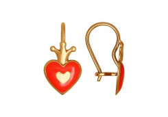 Золотые cерьги классические с эмалью