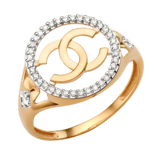 Золотое кольцо с фианитом