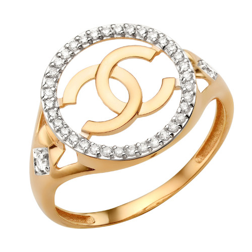 Золотое кольцо с фианитом