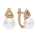 Золотые cерьги классические с жемчугом
