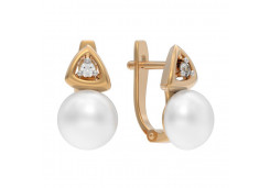 Золотые cерьги классические с жемчугом