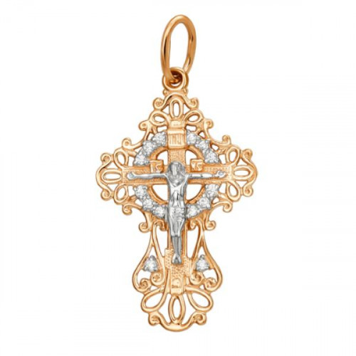 Крест из золота с фианитом