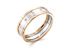 Золотое обручальное кольцо с бриллиантом