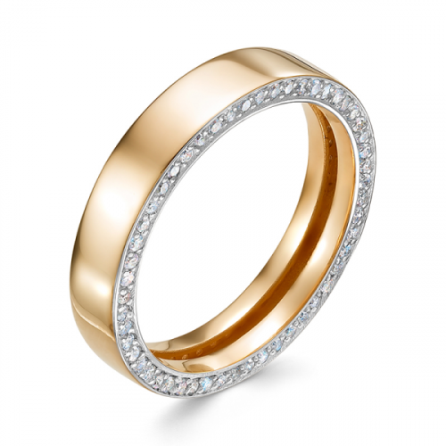 Золотое обручальное кольцо с бриллиантом