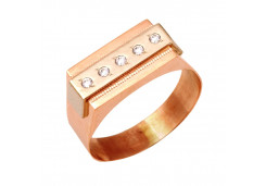 Печатка из золота с фианитом