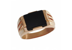 Печатка из золота с ониксом