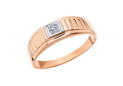 Печатка из золота с фианитом