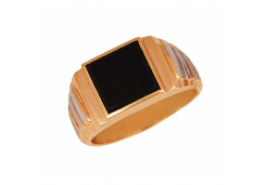 Печатка из золота с ониксом