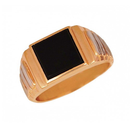 Печатка из золота с ониксом