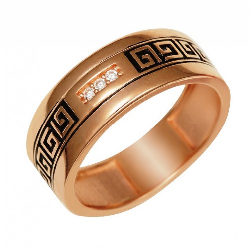 Золотое кольцо с эмалью