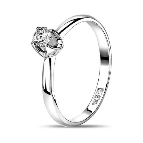 Кольцо из белого золота с бриллиантом