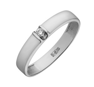 Кольцо из белого золота с бриллиантом