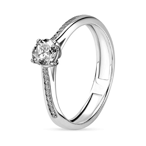 Кольцо из белого золота с бриллиантом