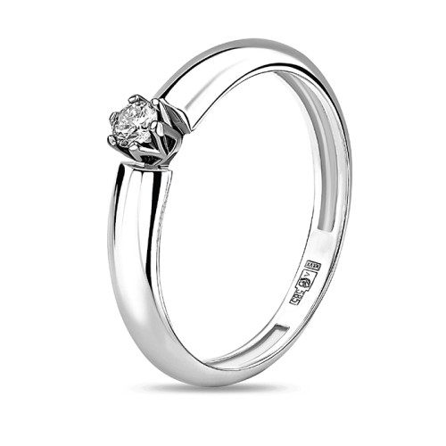 Кольцо из белого золота с бриллиантом