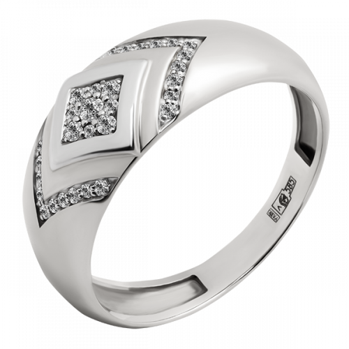 Кольцо из белого золота с бриллиантом