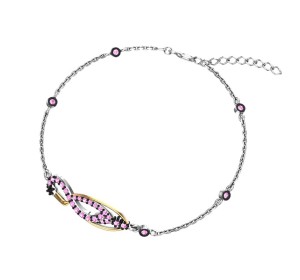 Серебряный браслет с фианитом