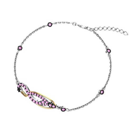 Серебряный браслет с фианитом