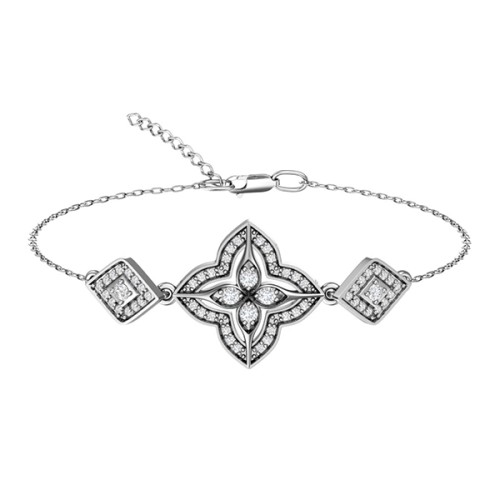 Серебряный браслет с фианитом