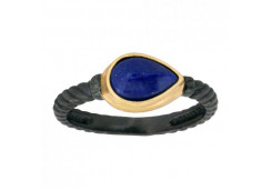 Серебряное кольцо с позолотой с лазуритом