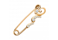 Булавка из золота с фианитом