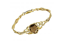 Браслет из желтого золота с раух-топазом