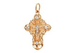 Крест из золота с фианитом