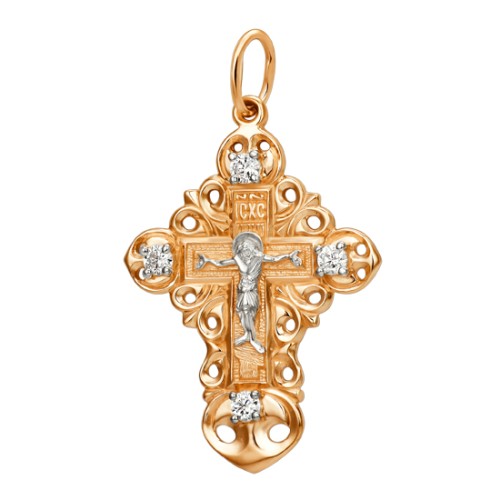 Крест из золота с фианитом