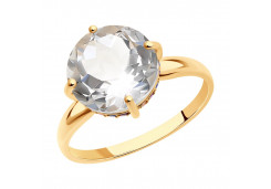 Золотое кольцо с горным хрусталем